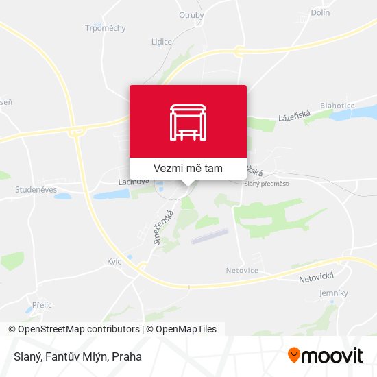 Slaný, Fantův Mlýn mapa