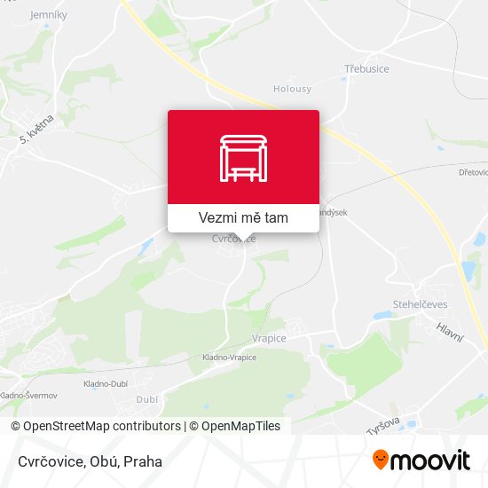 Cvrčovice, Obú mapa