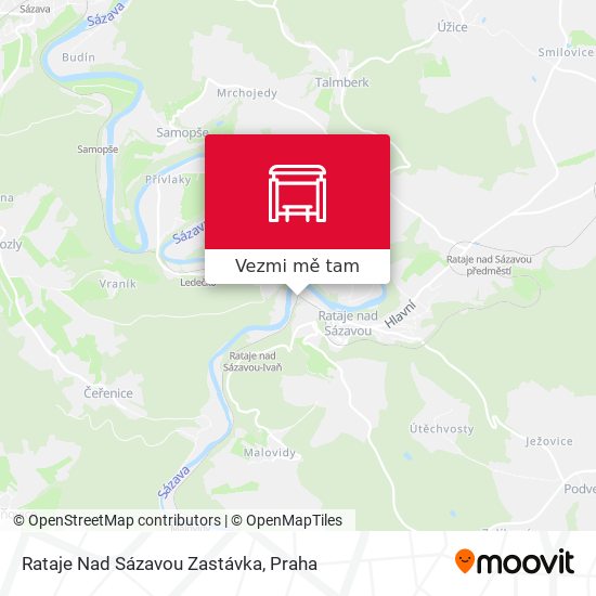 Rataje Nad Sázavou Zastávka mapa