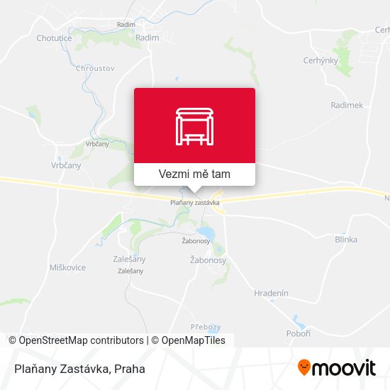 Plaňany Zastávka mapa