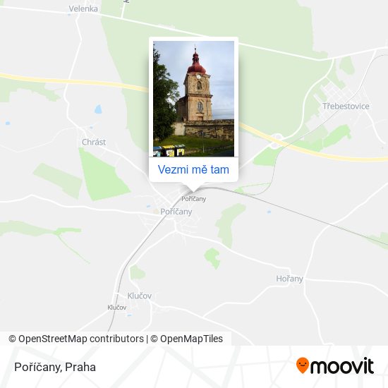 Poříčany mapa