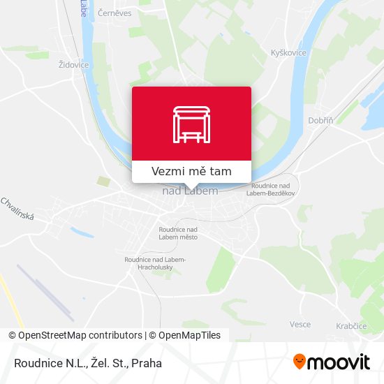 Roudnice N.L., Žel. St. mapa
