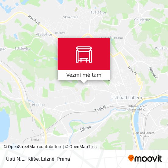 Ústí N.L., Klíše, Lázně mapa