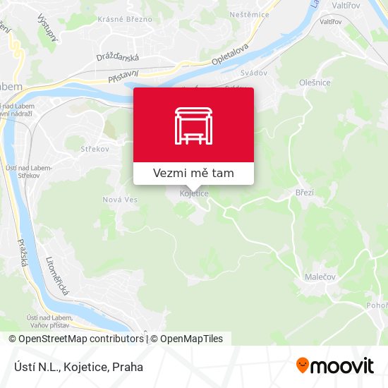 Ústí N.L., Kojetice mapa