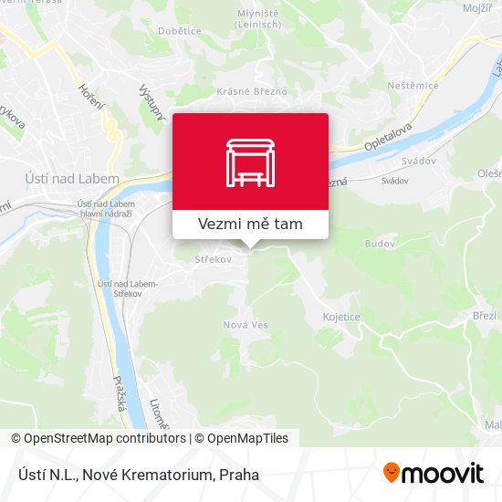 Ústí N.L., Nové Krematorium mapa