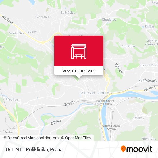 Ústí N.L., Poliklinika mapa