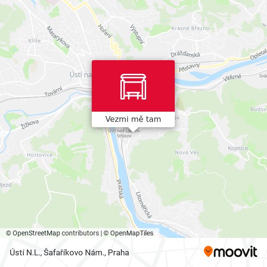 Ústí N.L., Šafaříkovo Nám. mapa