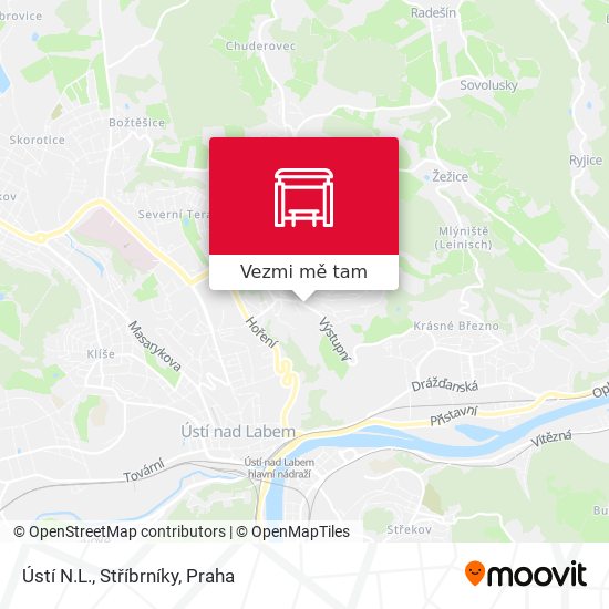 Ústí N.L., Stříbrníky mapa