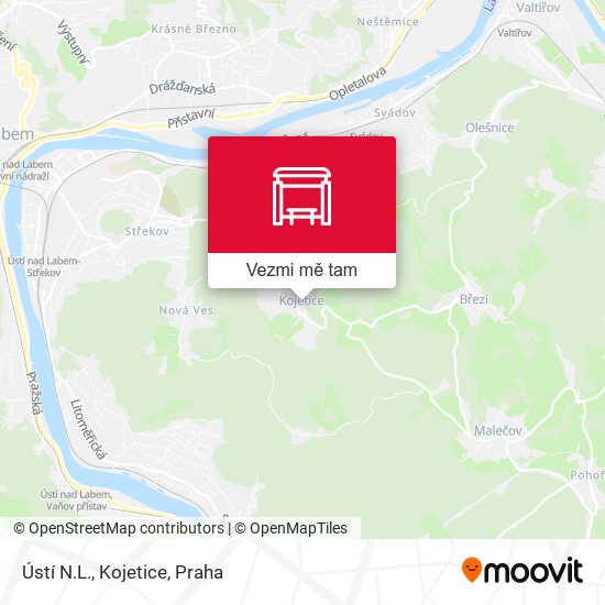 Ústí N.L., Kojetice mapa