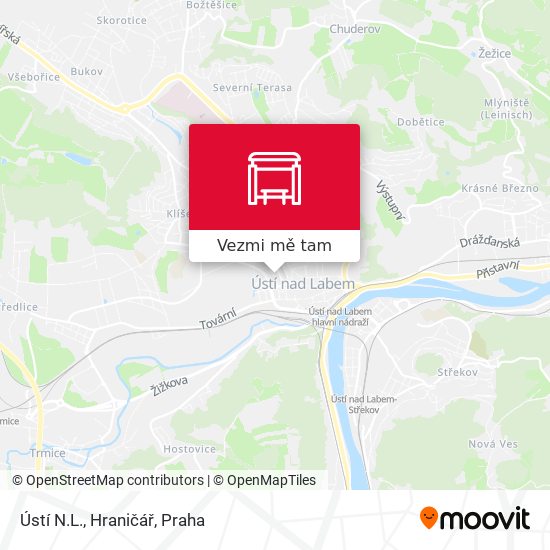 Ústí N.L., Hraničář mapa