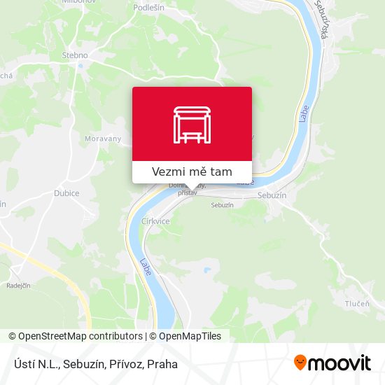 Ústí N.L., Sebuzín, Přívoz mapa