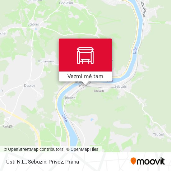Ústí N.L., Sebuzín, Přívoz mapa