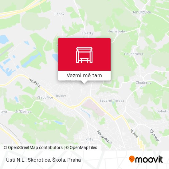 Ústí N.L., Skorotice, Škola mapa