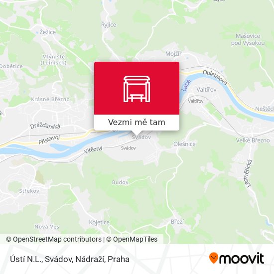 Ústí N.L., Svádov, Nádraží mapa