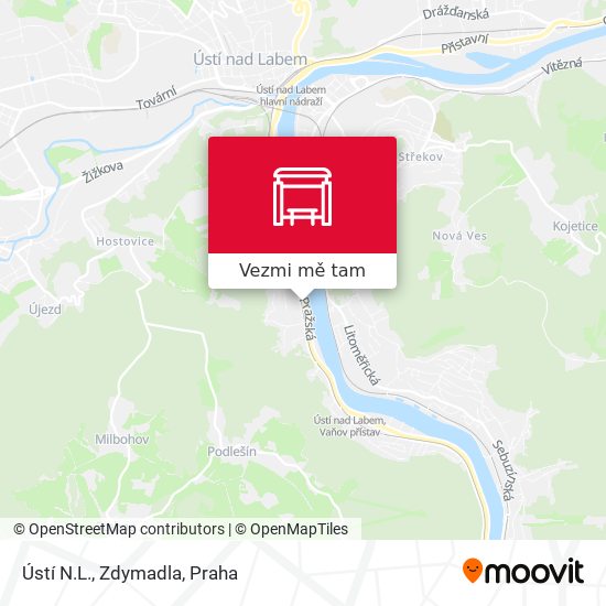 Ústí N.L., Zdymadla mapa