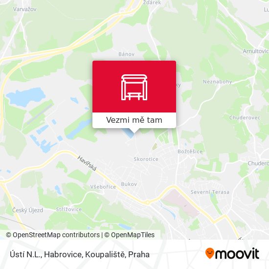 Ústí N.L., Habrovice, Koupaliště mapa