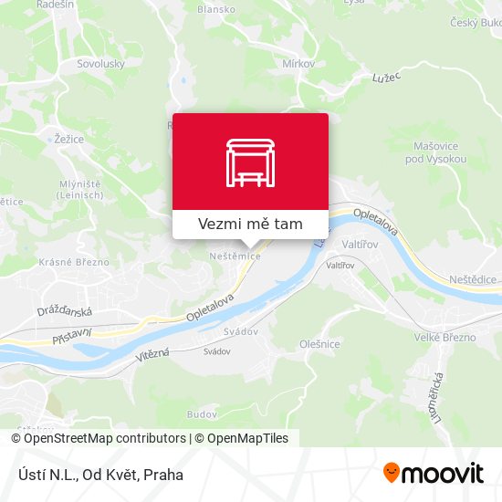 Ústí N.L., Od Květ mapa