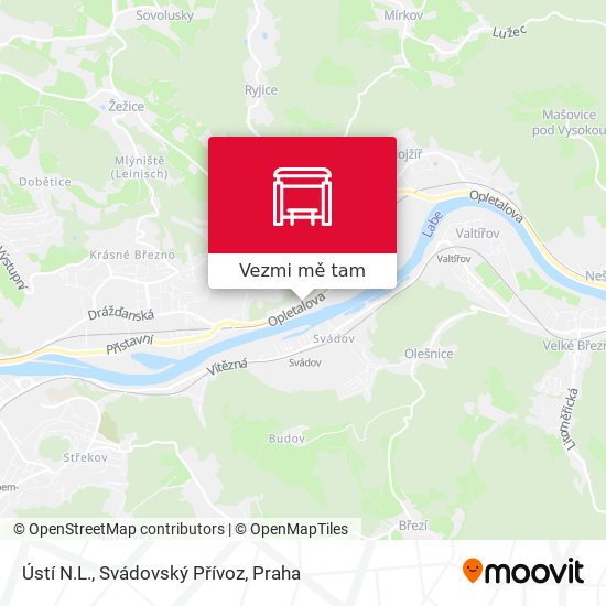 Ústí N.L., Svádovský Přívoz mapa