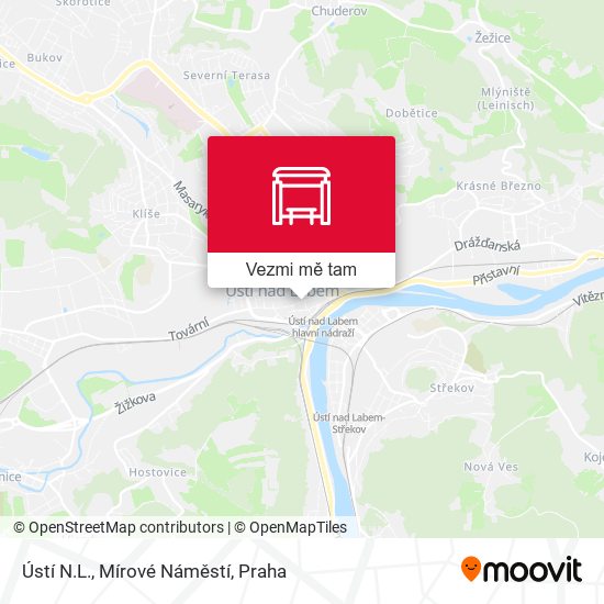 Ústí N.L., Mírové Náměstí mapa