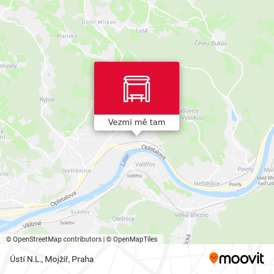 Ústí N.L., Mojžíř mapa