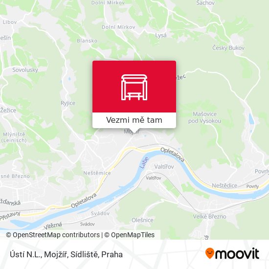 Ústí N.L., Mojžíř, Sídliště mapa