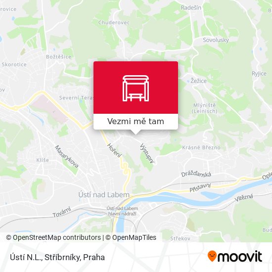Ústí N.L., Stříbrníky mapa