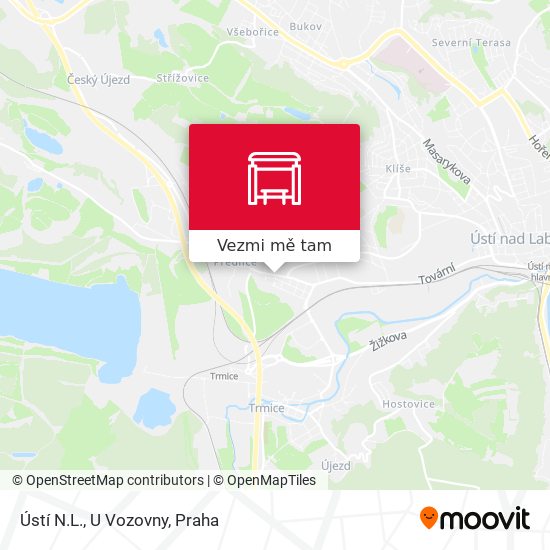 Ústí N.L., U Vozovny mapa