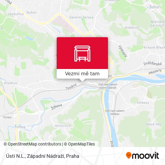 Ústí N.L., Západní Nádraží mapa