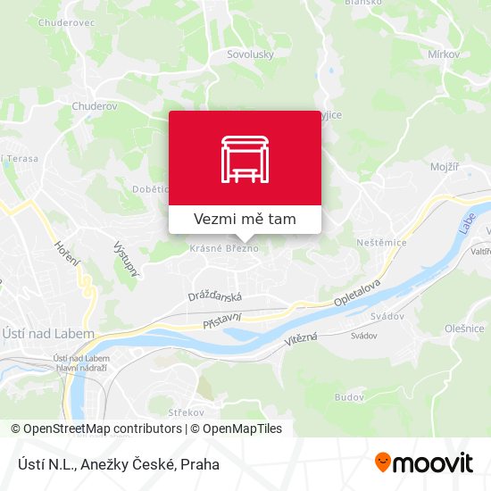 Ústí N.L., Anežky České mapa