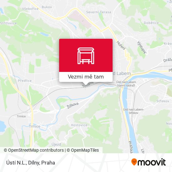 Ústí N.L., Dílny mapa