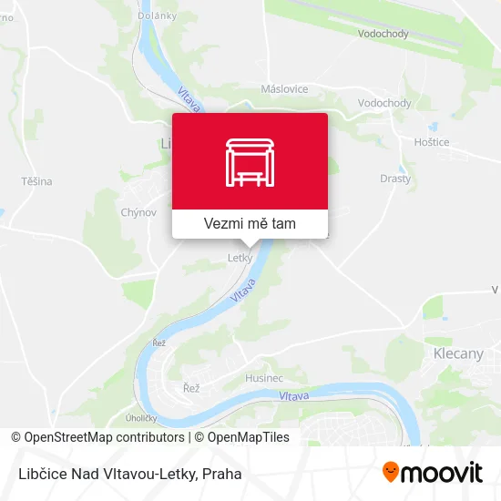 Libčice Nad Vltavou-Letky mapa