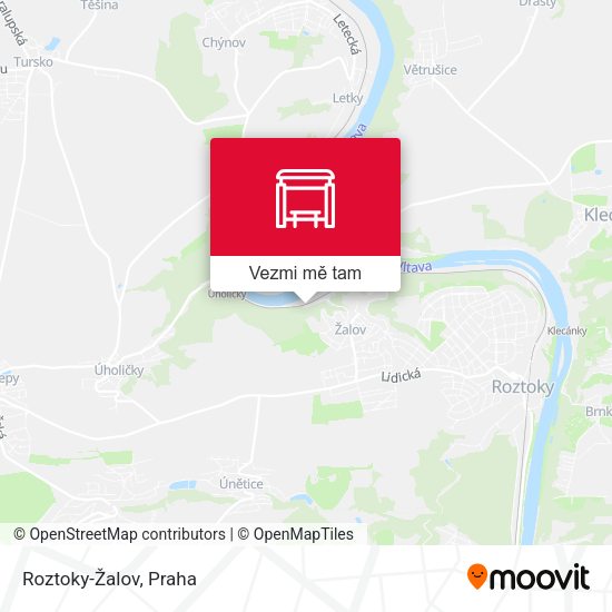 Roztoky-Žalov mapa