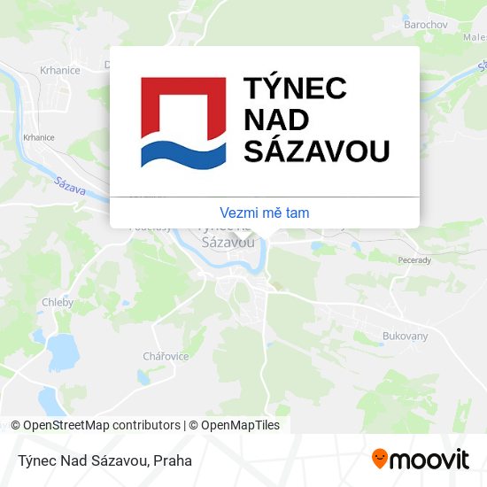 Týnec Nad Sázavou mapa