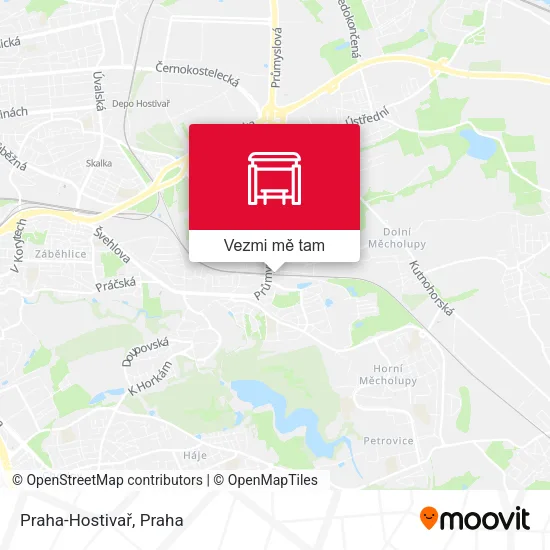 Praha-Hostivař mapa