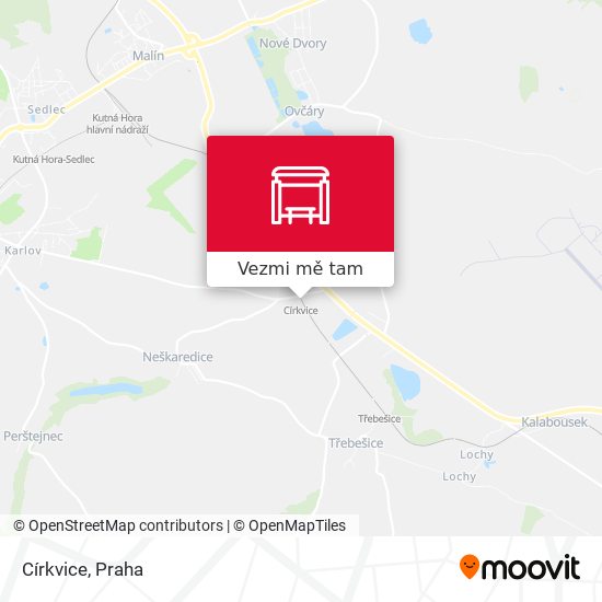 Církvice mapa