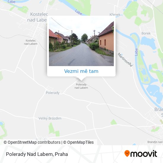 Polerady Nad Labem mapa