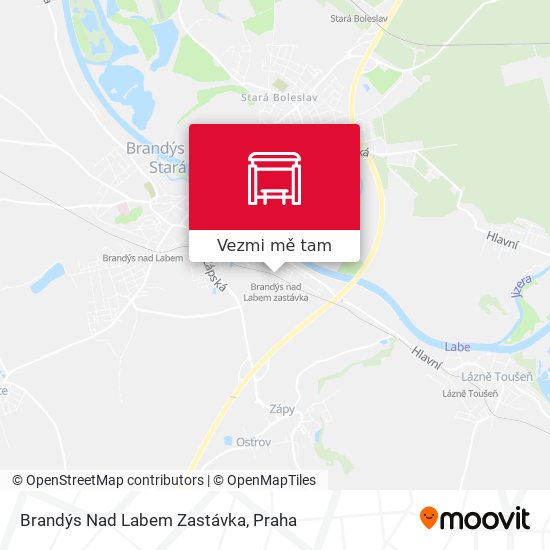 Brandýs Nad Labem Zastávka mapa