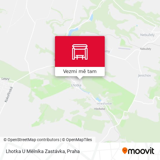 Lhotka U Mělníka Zastávka mapa