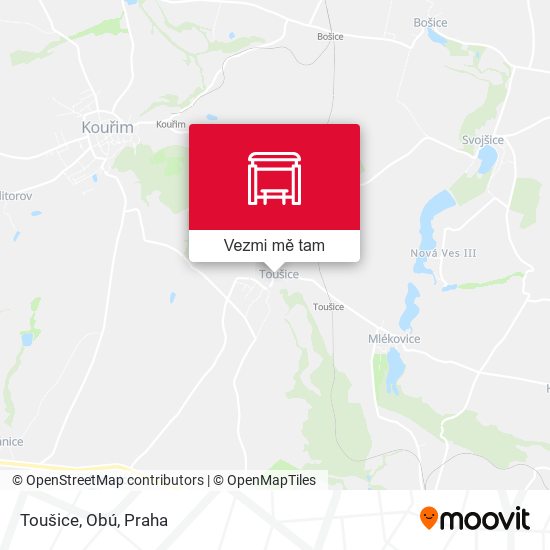 Toušice, Obú mapa