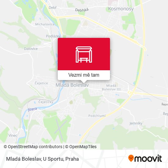 Mladá Boleslav, U Sportu mapa