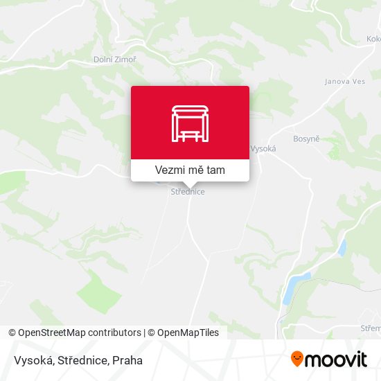Vysoká, Střednice mapa