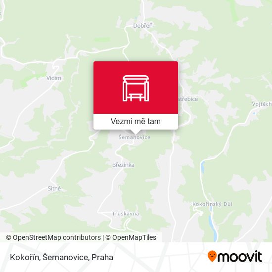Kokořín, Šemanovice mapa