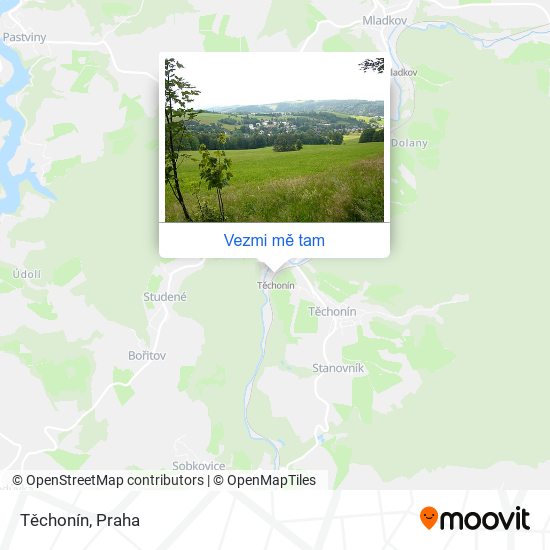 Těchonín mapa