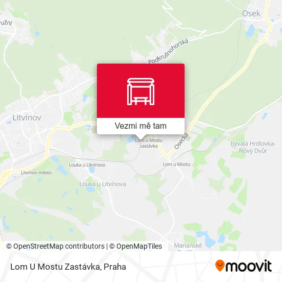 Lom U Mostu Zastávka mapa