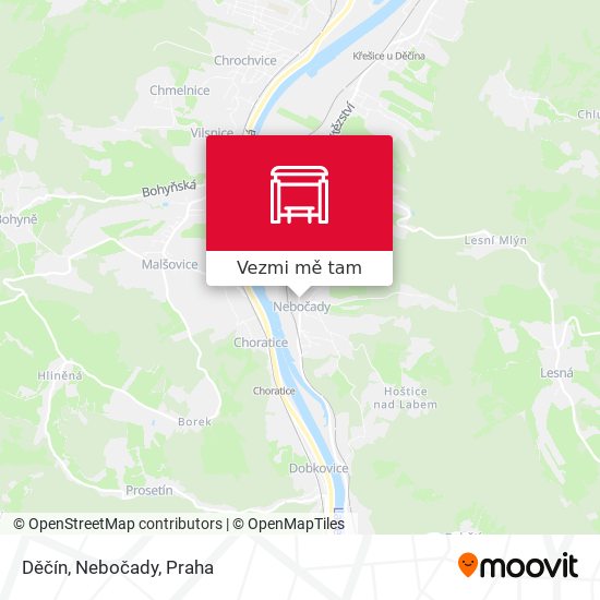 Děčín, Nebočady mapa