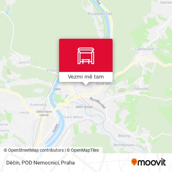 Děčín, POD Nemocnicí mapa