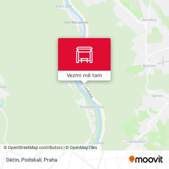 Děčín, Podskalí mapa