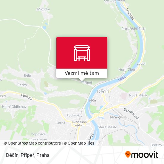 Děčín, Přípeř mapa