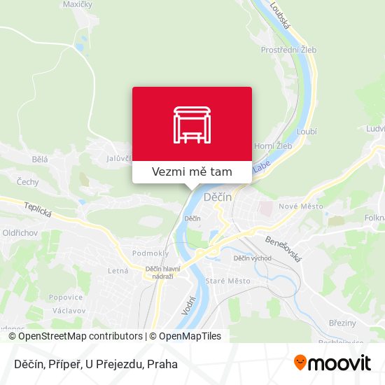 Děčín, Přípeř, U Přejezdu mapa