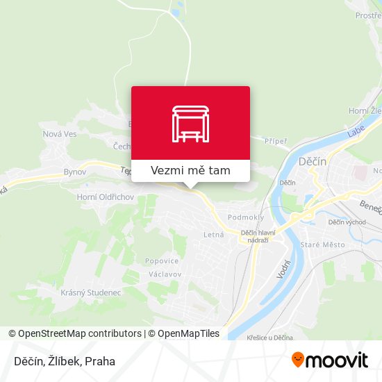 Děčín, Žlíbek mapa